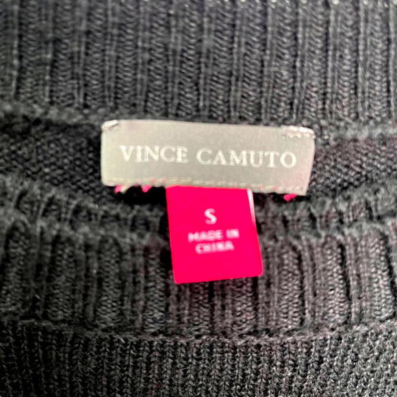 Vince Camuto NWT Layered Mixed Media Long Sleeve Black Sweater Dress Small - Picture 11 of 12